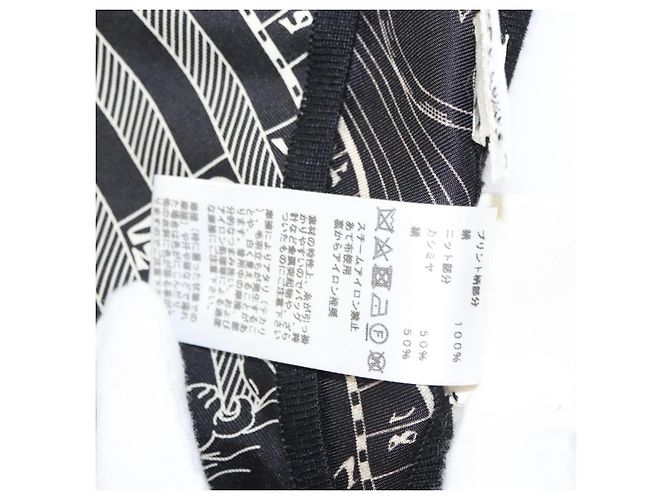 Hermès Camicia Tunica HERMES ""DIES ET HORE"" Seta Nera Auth 126350 Nero - vista 7