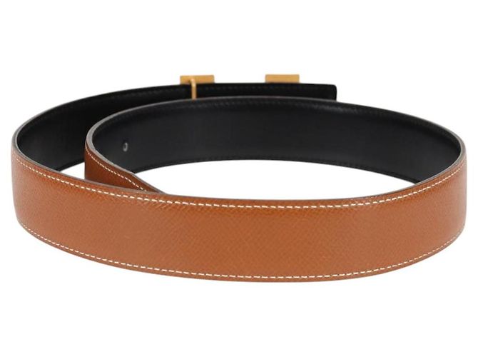 Hermès Cintura in pelle HERMES Constance 33,1" Marrone Nero Auth 121288M - vista 3