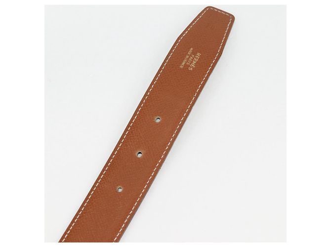 Hermès Cintura in pelle HERMES Constance 33,1" Marrone Nero Auth 121288M - vista 7