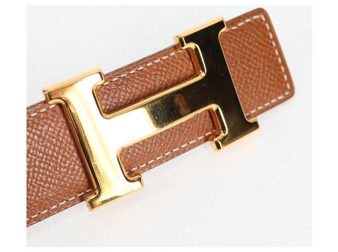 Hermès Cintura in pelle HERMES Constance 33,1" Marrone Nero Auth 121288M - vista 9