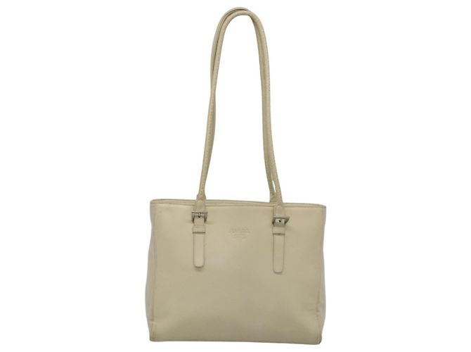 PRADA Schultertasche aus Leder Nylon Weiß Silber Authentisch bs26360 - Ansicht 13