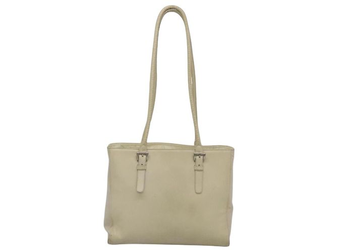 PRADA Schultertasche aus Leder Nylon Weiß Silber Authentisch bs26360 - Ansicht 2
