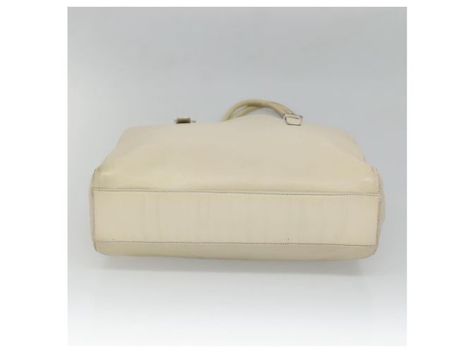 PRADA Schultertasche aus Leder Nylon Weiß Silber Authentisch bs26360 - Ansicht 5