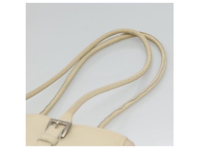 PRADA Schultertasche aus Leder Nylon Weiß Silber Authentisch bs26360 - Ansicht 8