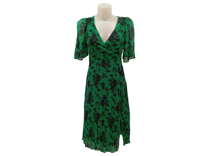 Vestido verde com bolinhas florido T 36 Caroll Verde escuro - vista 2