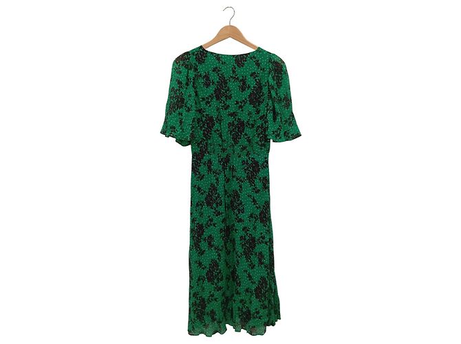 Vestido verde com bolinhas florido T 36 Caroll Verde escuro - vista 3