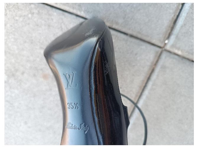 Décolleté Louis Vuitton Pelle Lucida Nera Nero - vista 12