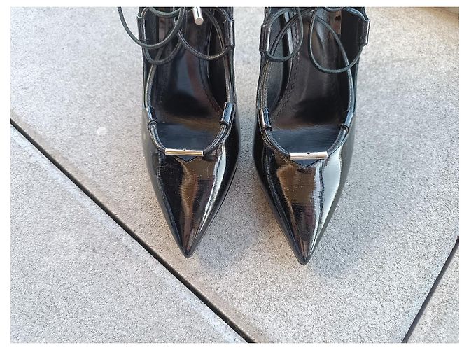 Décolleté Louis Vuitton Pelle Lucida Nera Nero - vista 3