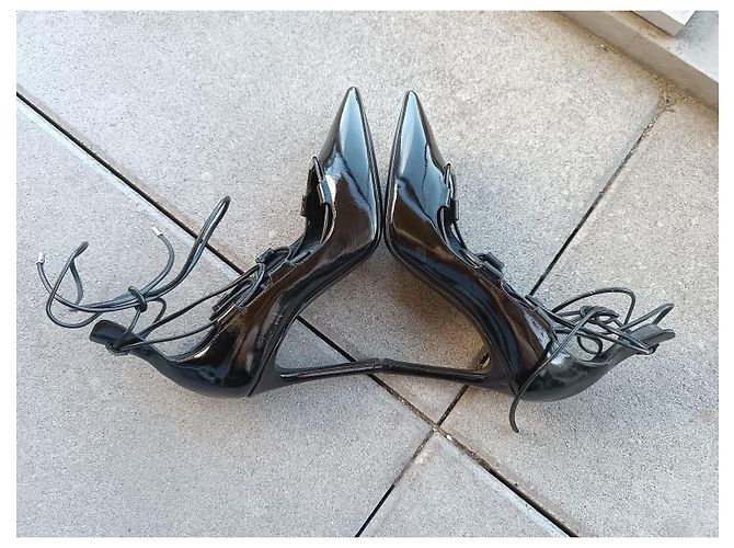Décolleté Louis Vuitton Pelle Lucida Nera Nero - vista 7