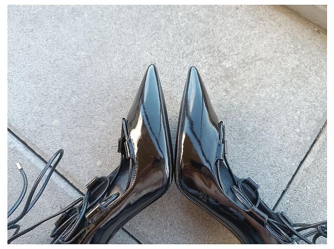 Décolleté Louis Vuitton Pelle Lucida Nera Nero - vista 8