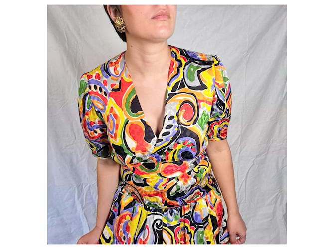Givenchy abito multicolore in seta - vista 7