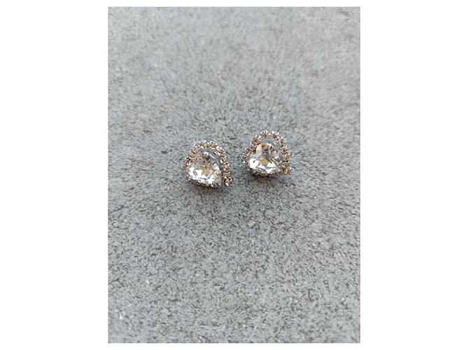 Orecchini Christopher Kane a cuore con strass Swarovski argento - vista 2