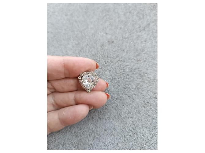 Orecchini Christopher Kane a cuore con strass Swarovski argento - vista 3