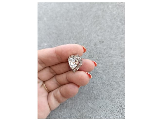 Orecchini Christopher Kane a cuore con strass Swarovski argento - vista 4