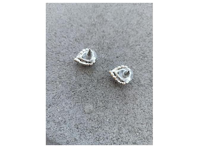 Orecchini Christopher Kane a cuore con strass Swarovski argento - vista 7