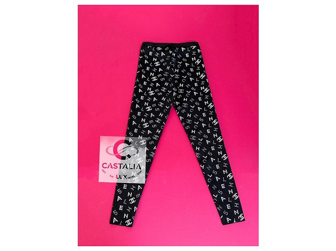 Chanel Ikonische CC Eternal Codes Leggings 40 Schwarz - Ansicht 10