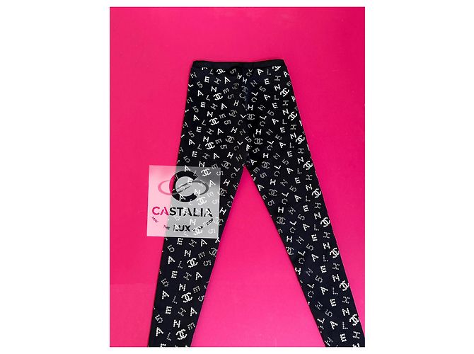 Chanel Ikonische CC Eternal Codes Leggings 40 Schwarz - Ansicht 11