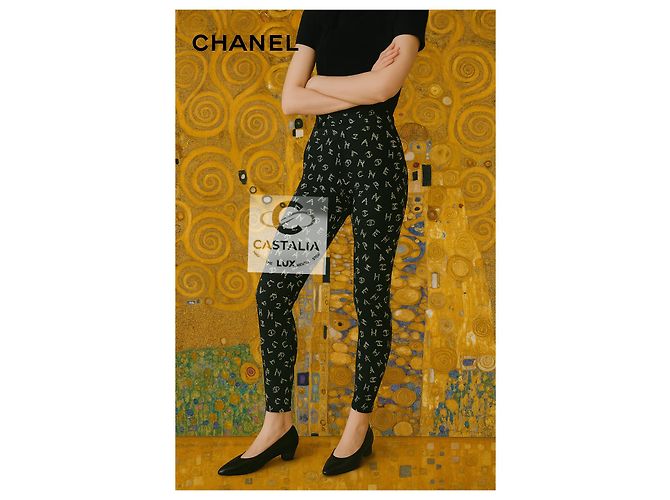 Chanel Ikonische CC Eternal Codes Leggings 40 Schwarz - Ansicht 13