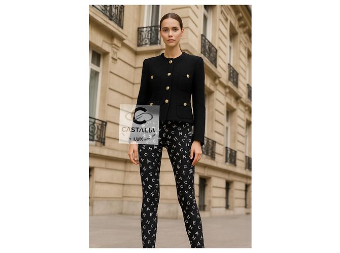 Chanel Ikonische CC Eternal Codes Leggings 40 Schwarz - Ansicht 14