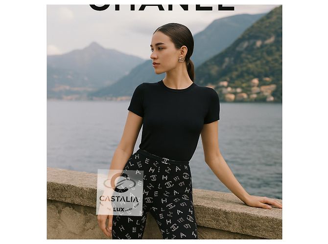 Chanel Ikonische CC Eternal Codes Leggings 40 Schwarz - Ansicht 15