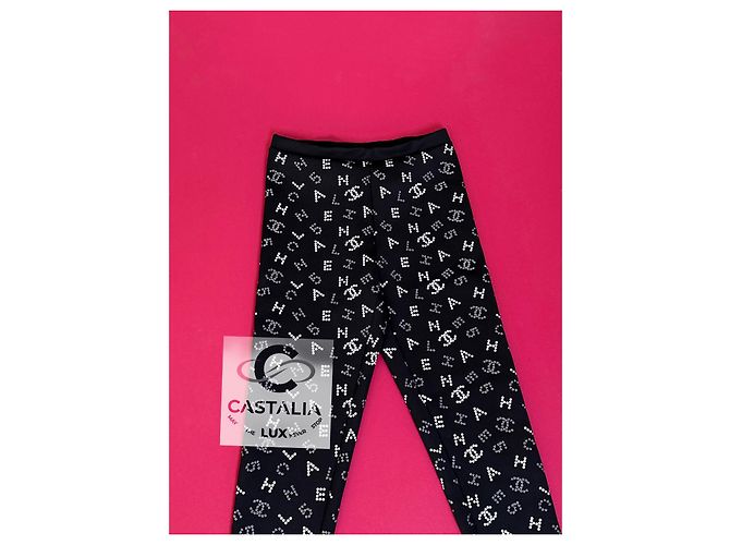 Chanel Ikonische CC Eternal Codes Leggings 40 Schwarz - Ansicht 2