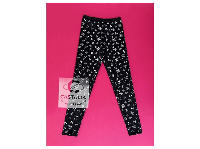 Chanel Ikonische CC Eternal Codes Leggings 40 Schwarz - Ansicht 3