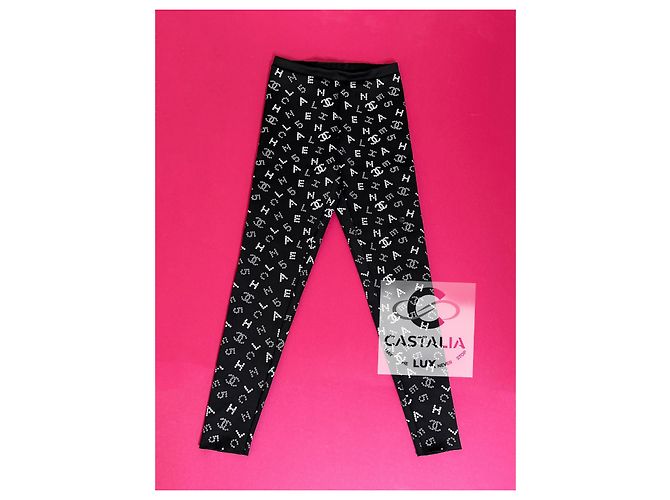 Chanel Ikonische CC Eternal Codes Leggings 40 Schwarz - Ansicht 8