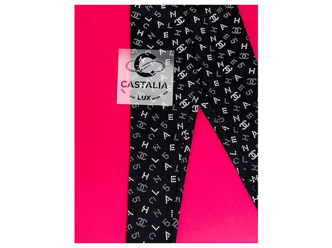 Chanel Ikonische CC Eternal Codes Leggings 40 Schwarz - Ansicht 9