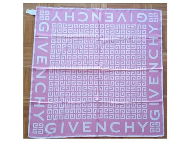 LENÇO DE SEDA 4G GIVENCHY. Branco Fuschia - vista 5