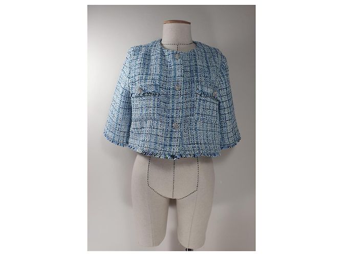 Blazer Maje de tweed azul - vista 2