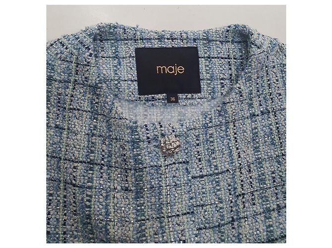 Blazer Maje de tweed azul - vista 8