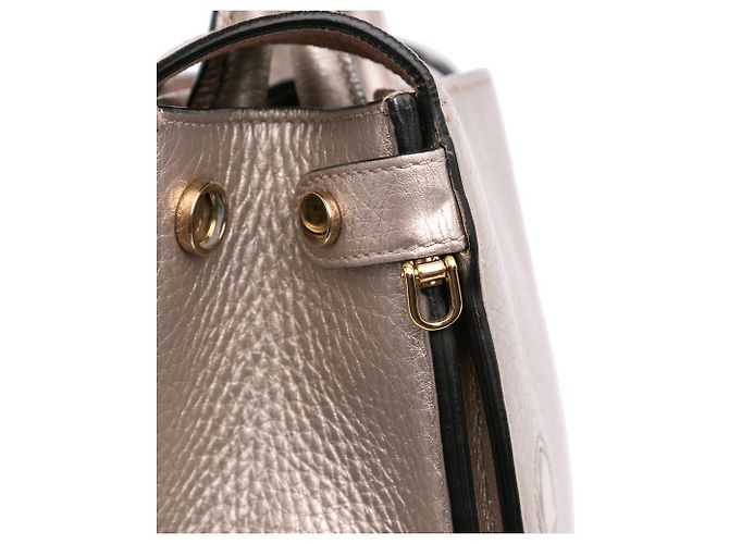 Bolsa Diorever em couro de bezerro graneado prateado - vista 8