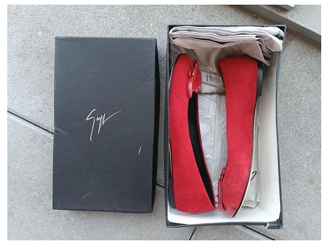 Bailarinas Giuseppe Zanotti en cuero rojo Roja - vista 13