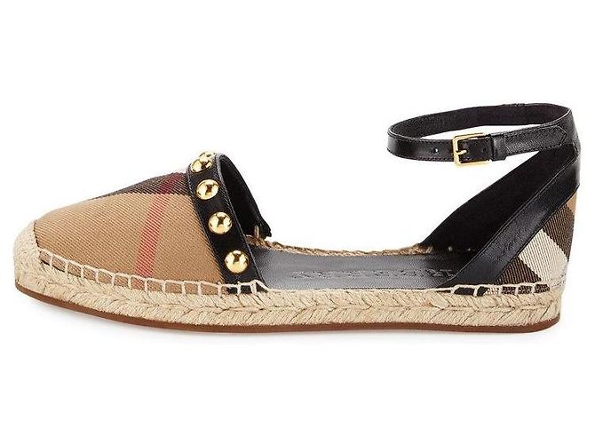 Burberry Espadrillas piatte con borchie Abbingdon St - vista 8