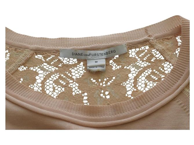 Diane Von Furstenberg Avani Spitzenpullover in Beige, Größe M - Ansicht 3