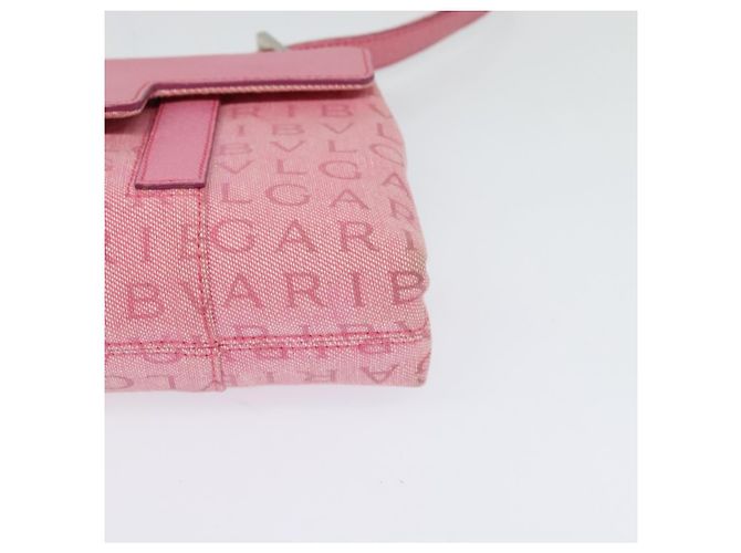 Bulgari Borsa a spalla BVLGARI in tela argento rosa Auth 118640 - vista 14