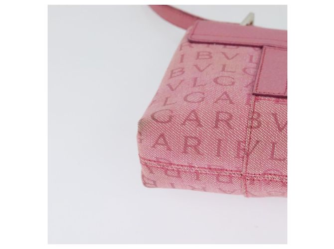 Bulgari Borsa a spalla BVLGARI in tela argento rosa Auth 118640 - vista 15