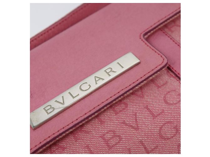 Bulgari Borsa a spalla BVLGARI in tela argento rosa Auth 118640 - vista 17