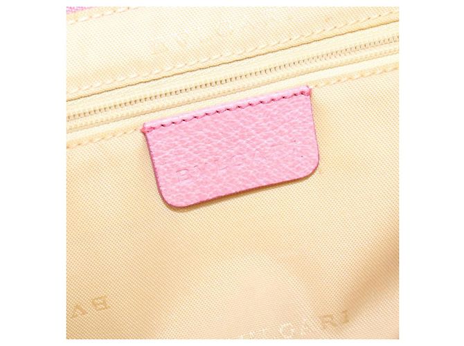 Bulgari Borsa a spalla BVLGARI in tela argento rosa Auth 118640 - vista 18