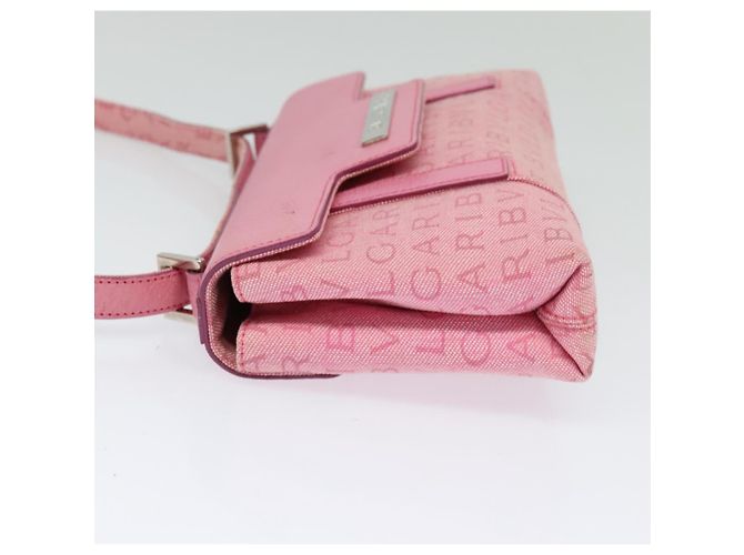 Bulgari Borsa a spalla BVLGARI in tela argento rosa Auth 118640 - vista 3