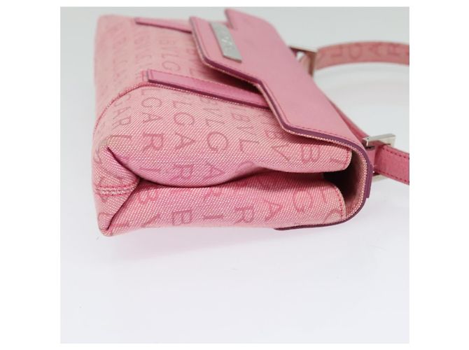 Bulgari Borsa a spalla BVLGARI in tela argento rosa Auth 118640 - vista 4