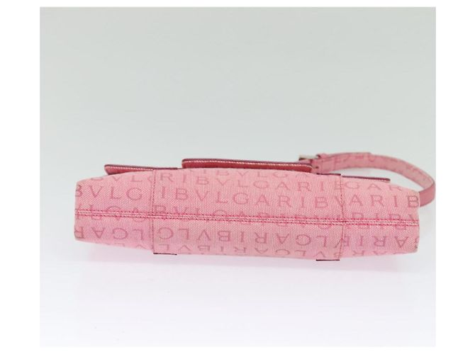 Bulgari Borsa a spalla BVLGARI in tela argento rosa Auth 118640 - vista 5