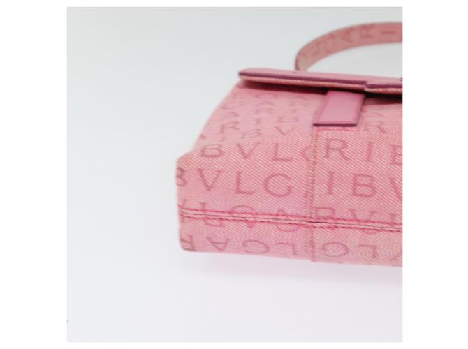 Bulgari Borsa a spalla BVLGARI in tela argento rosa Auth 118640 - vista 9