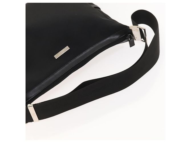 Borsa a spalla GUCCI in tela nera e argento Auth SW823 Nero - vista 7