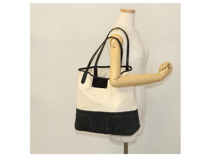 BURBERRY Tote Bag aus Canvas in Weiß Auth ti3062 - Ansicht 24