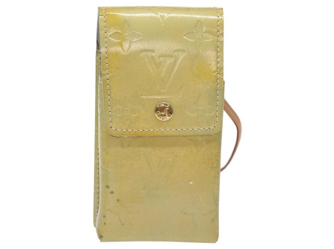 LOUIS VUITTON Monogram Vernis Green Cigarette Case Gris LV Auth 124911 Grey - view 13