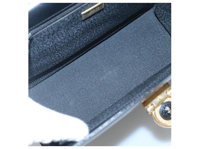 Borsa a mano in pelle nera e oro Gianni Versace Auth bs26704 Nero D'oro - vista 11