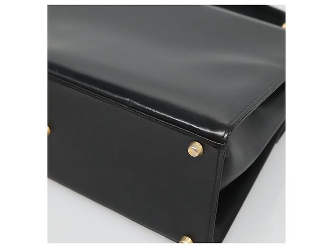 Borsa a mano in pelle nera e oro Gianni Versace Auth bs26704 Nero D'oro - vista 15