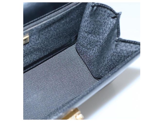 Borsa a mano in pelle nera e oro Gianni Versace Auth bs26704 Nero D'oro - vista 18