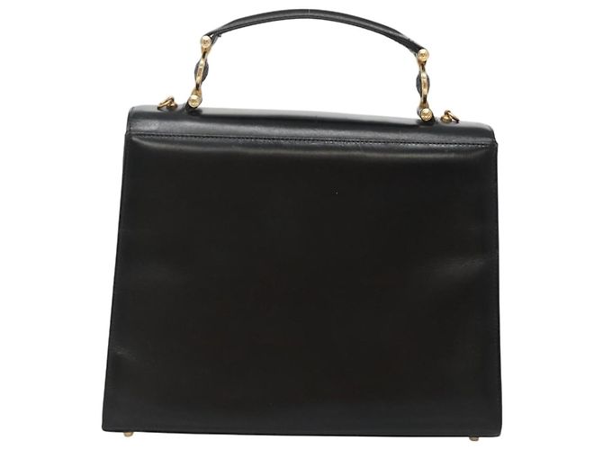 Borsa a mano in pelle nera e oro Gianni Versace Auth bs26704 Nero D'oro - vista 2